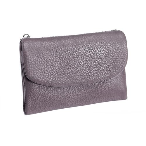 Unisex Pebble Leather Wallet,5.3in Short Genuine Leather Coin Card Holder,Women's Genuine Leather Coin Purse With Credit Card Holder,Coin Holder & Cash Slots(Taro Purple)