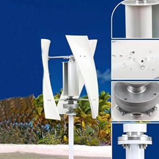 Wind Turbine Generator Kit, 8000W Low Noise Home Vertical Wind Turbine Generator Kit 24V 48V 220V Upright Windmill With Controller for Marine RV Home Industrial Energy