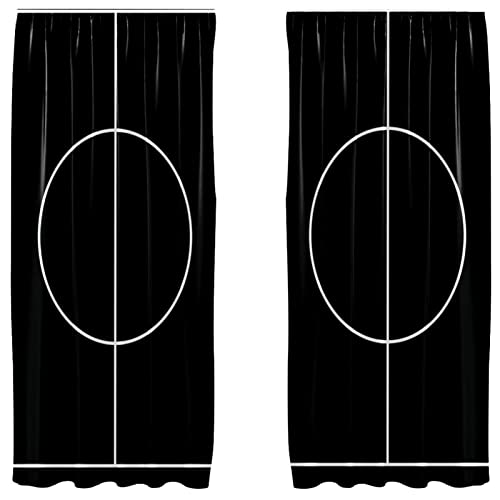 Cortinas de panel de fútbol negro para habitación, juego de 2 paneles ligeros de 55x84 pulgadas 2