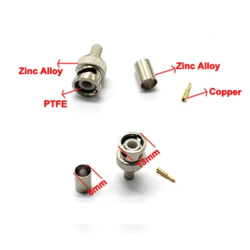Conector BNC Macho BW Sin Pérdida de Señal para Vídeo Analógico 6