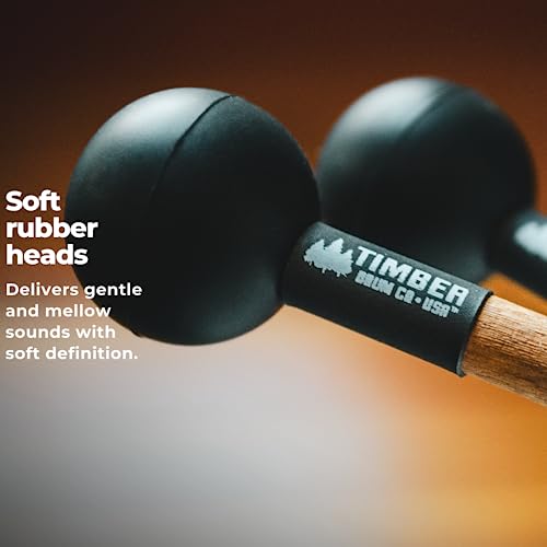 Timber Drum Company TRE-TMD2 Timber Drum Co. Soft Rubber Percussion Mallets thumb #1
