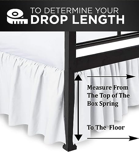 Peace Sleep Bedding Ruffled Bed Skirt, White, Queen 16 Inch Drop by Peace Sleep Bedding - Image 4