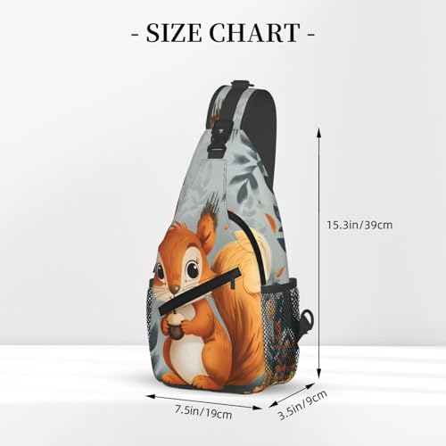 Mochila cruzada estilo sling con diseño de ardilla miniatura 3