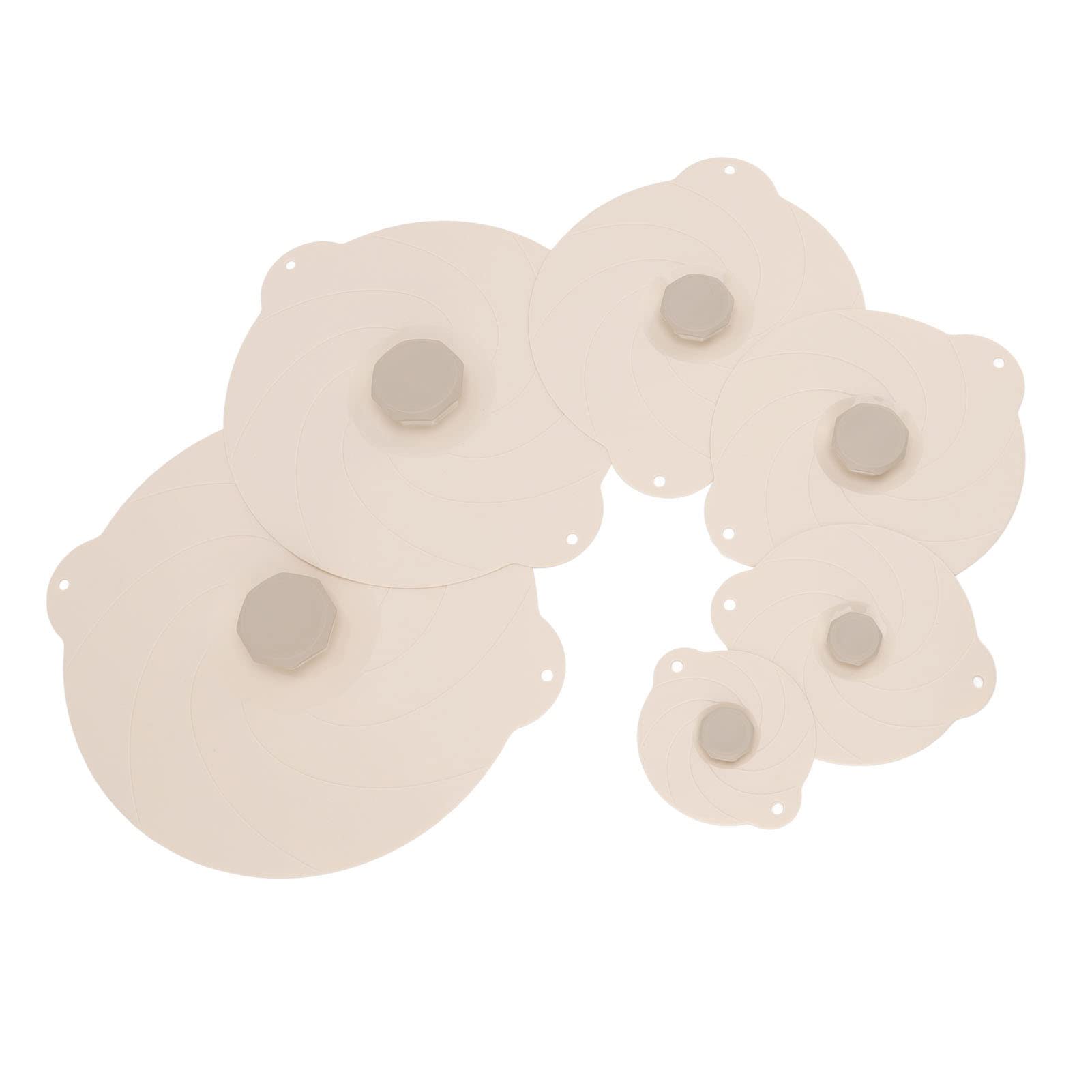 6Pcs Coperchio in Silicone per Alimenti Riutilizzabile Pellicola per Alimenti Coperchio di Aspirazione in Silicone Coperchio per Pentole a Prova di Calore Impermeabile Per Padelle Ciotole Piatti