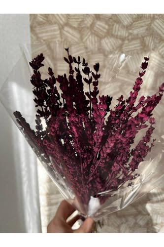 Ramo de flores de lavanda seca color ciruela, tamaño único miniatura 5