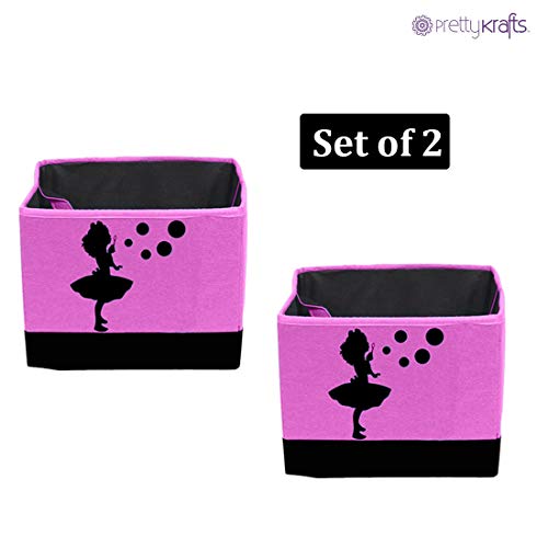 Image of PrettyKrafts Toys Storage Box, Storage Organizer for Kids, (Pack of 2) Pink