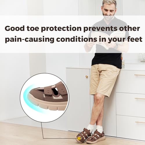 Image of FitVille Diabetic Sandals for Men Wide Width with Arch Support Comfortable Mens Diabetic Sandals Fully Adjustable Straps Lightweight