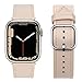 Tasikar Compatible pour Bracelet Apple Watch 45mm 44mm 42mm 41mm 40mm 38mm, Cuir Bracelet de Remplacement avec Boucle Carrée Compatible avec iWatch SE Séries 7 6 5 4 3 2 1 (42mm/44mm/45mm, Rose)