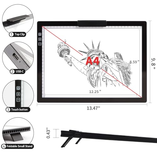 Tsocos A4-D28BLACK Rechargeable A4 Light Pad thumb #3