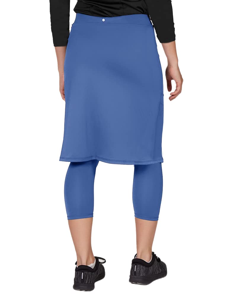 Damen-Tennisrock mit integrierten Capri-Leggings, Taschen, knielang, Skorts, Röcke, Golfröcke für Wandern, Sport