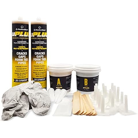 uPlug - Concrete Foundation Crack Repair Kit (10-ft) | Permanently Repairs Leaking Basement & Foundation Wall Cracks & Seams, Seeping Wire Ties, & Wet Floor-to-Wall Joints. Cover