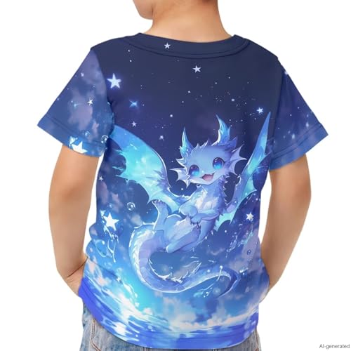 Image of WELLFLYHOM Kids Tshirts Girls Boys Short Sleeve Crewneck Tees Shirts Casual Sport Pullover Tops Size 3-16 Years