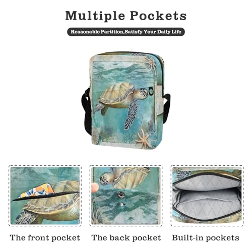 Sea Turtle Illustration messenger bag Crossbody Bags For Women Shoulder Handbags For Women Adjustable Strap for Casual business2