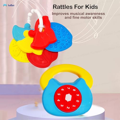 FunBlast Rattles for Babies &ndash; Rattle Toys for Baby and Toddlers, Sound Rattle Toy for New Born Baby, Infants Toys, Early Development Toys for 3+ Months Babies (Pack of 4)