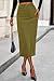 PRETTYGARDEN Corduroy Skirt Women Fall Fashion 2026 High Waisted Pencil Midi Skirts Business Casual Work Office Winter Outfit (Green,8)