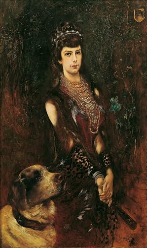 Toile Peinture Murale Portrait d'Elisabeth de Bavière Romako Décoration Salon 60x90cm