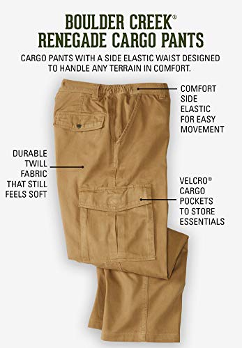 Boulder Creek by Kingsize Men's Big & Tall Renegade Side-Elastic Waist Cargo Pants4