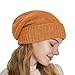 Cashmere Blend Satin Lined Beanie Hat Wool Winter Hats for Women Men Cuffed Hat Silk Lining Slouchy Beanie Women Knit Hat (US, Alpha, One Size, Dark Orange)