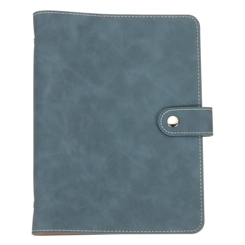 PATIKIL A5 システム手帳 6穴 バインダーカバー 日記帳 ノート ルーズリーフ 合皮レザー ブルー