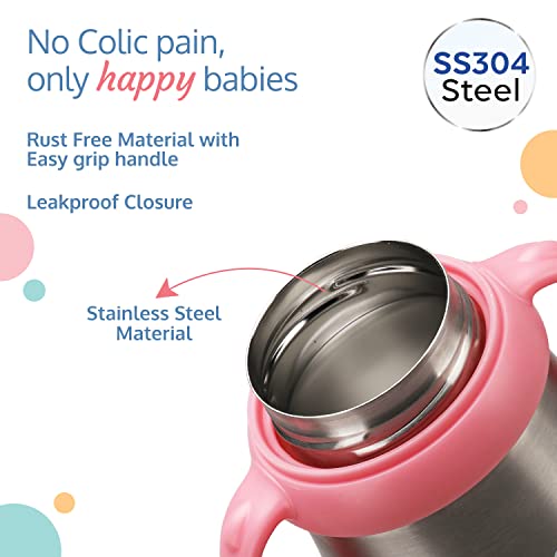 LuvLap-Steel-Feeding-Baby-Bottle-BPA-Free-Anti-Colic-Made-of-SS304-Steel-Handle-3M-240-ml