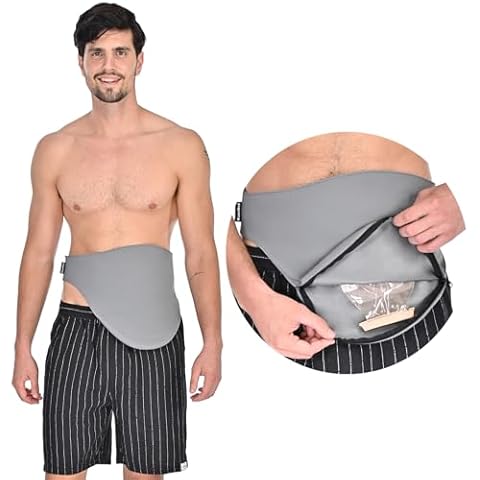 WansMed Colostomy Bag Covers for Men and Women, Ostomy Belt, Ostomy Supplies Gray (X-large) Cover