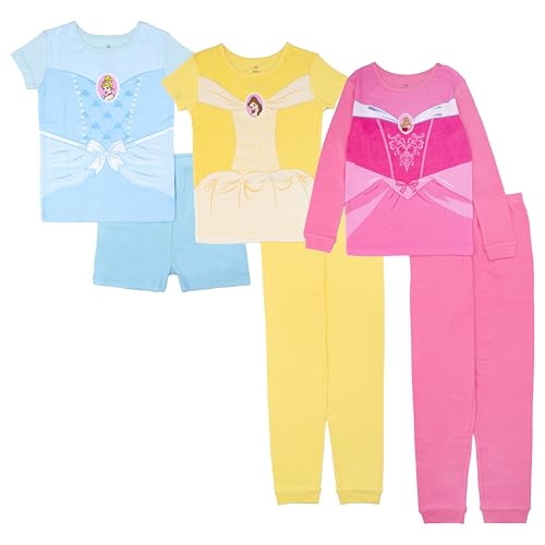 Disney unisex-child 6-piece Snug-fit Cotton Pajama Set, Soft & Cute for Kids
