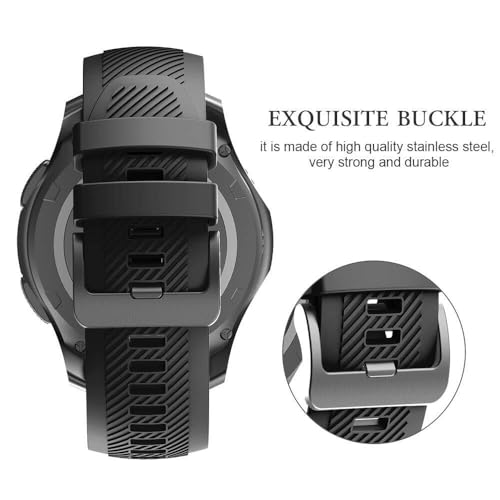 Correa de reloj de 46mm Gear S3 Frontier pulsera deportiva negra 4