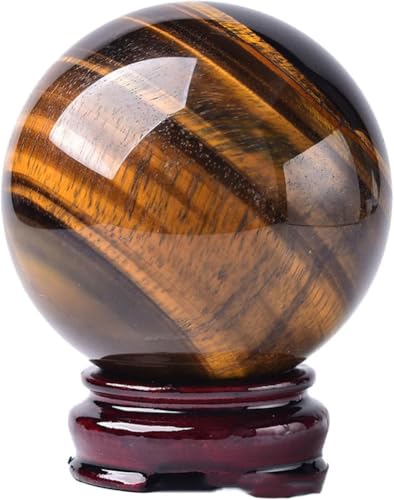 Regalo original de ojo de tigre en bola decorativa con base 8