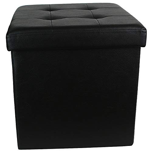 Sitzsack, quadratisch, mit Deckel, Kunstleder, ideal für Wohnzimmer, Schlafzimmer und Home-Office, 38 x 38 x 38 cm, Mod… – Bild 4