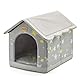 Jiupety Hundehütte Innen, 2XL Größe Indoor Hundehütte für große Hunde, Warme Höhle Schlafnest Bett für Katzen und Hunde, Grau
