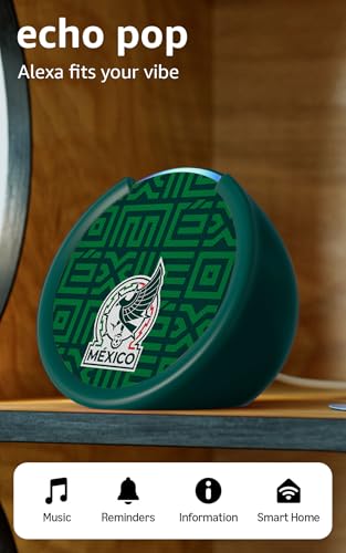 Image of Amazon Echo Pop (newest model) | Officially Licensed Mexico National Soccer Team Limited-Edition (Green)