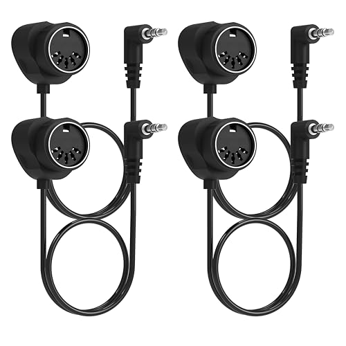 FORE TRS Type-A 3.5mm MIDI Cable-Female 4-Pack 2-FT / 60CM Type-A TRS 3.5mm to MIDI 5 Pin Din Cable with Ultra-Small Plugs for Tight Space 4-Pack Female 2-FT / 60CM