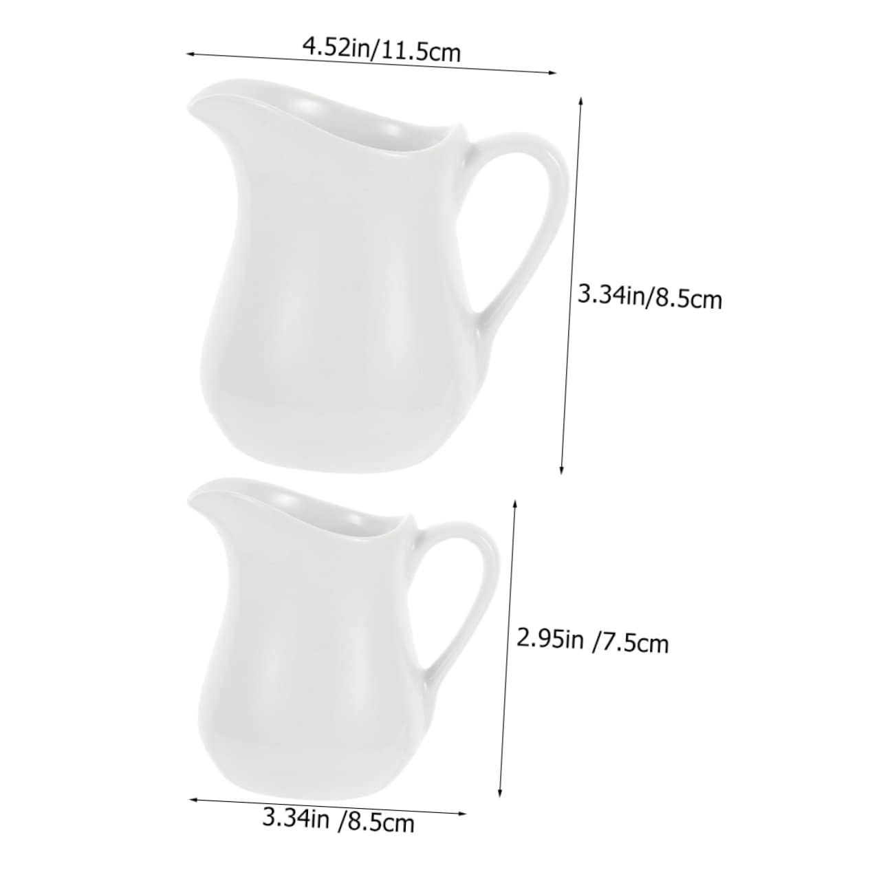 HOLIDYOYO 2pcs Ceramic Milk Cup Small Milk Kettle Cream Pitcher Milk Pitcher Coffee Holder Tea Coffee Sugar Canisters Cream Pourer Mug Condiment Dispenser Creamer Kettle Syrup White Ceramics
