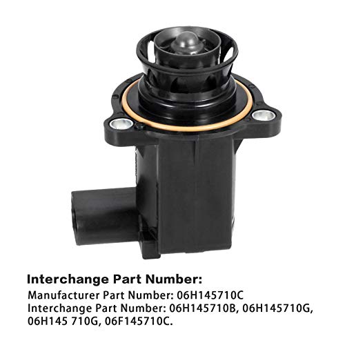 06H145710D Turbocharger Bypass Valve, Cutoff Bypass Diverter Valve, Compatible With Audi A4 Tt Vw Cc Eos Gti Jetta Passat Tiguan Beetle 2.0L, Replaces 06H145710C #TOP1