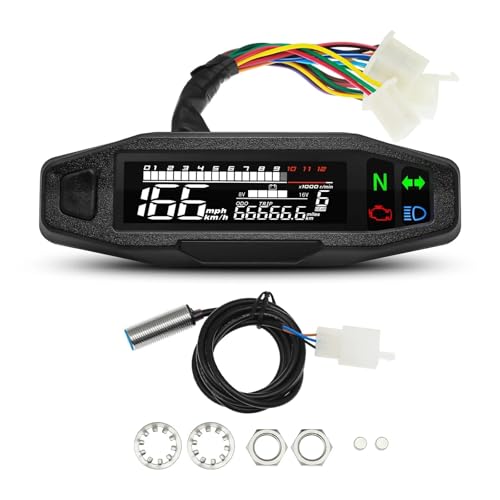 ロシア製 KR200 ユニバーサル RPM オートバイメーター スピードメーター デジタル走行距離計 計器センサーセット オートバイタコメーター