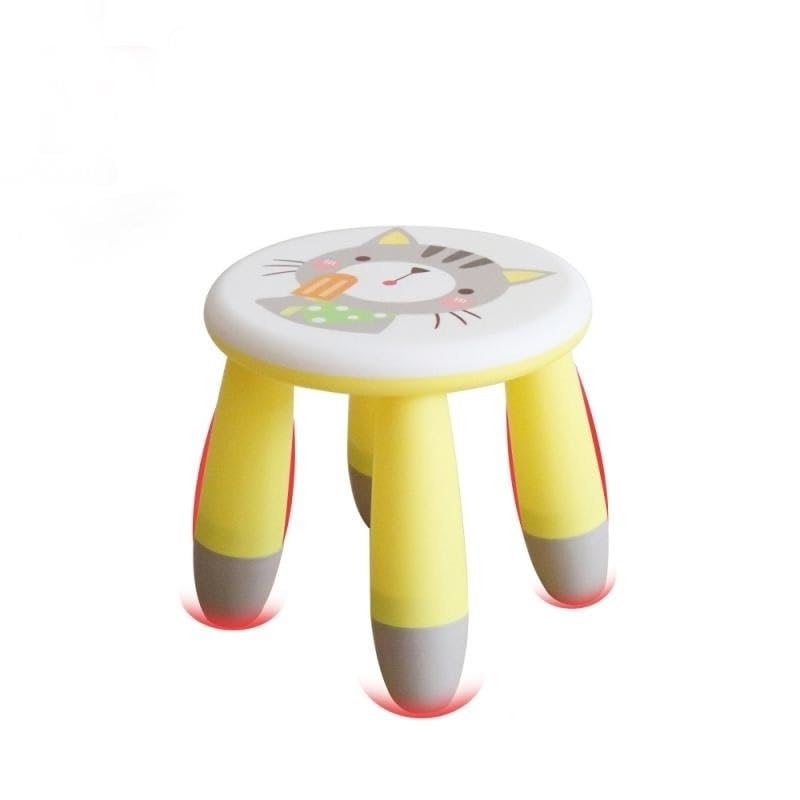 Compact and Collapsible Study Solutions,ottoman Cartoon-themed Children's Seating stool, portable colorful design home furniture, round plastic chair stool for kids.