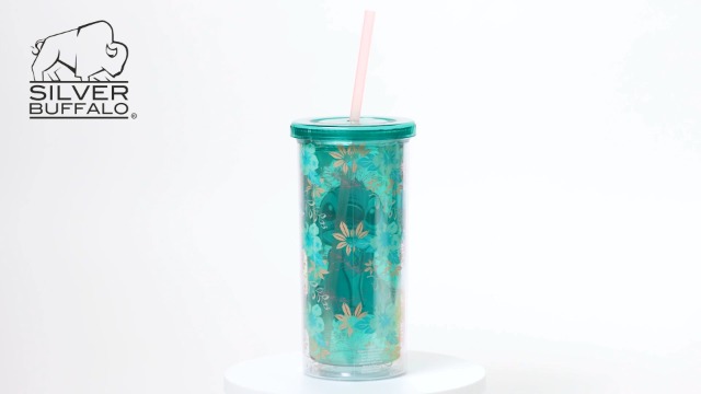 Lilo and Stitch Tropical Plastic Tall Tumbler with Lid & Straw
