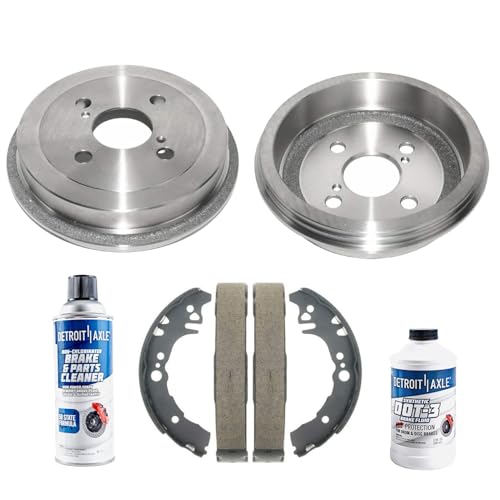 Image of Detroit Axle - Rear Brake Kit for 2000-2005 Toyota Echo | 4 Lugs Brake Drums Semi-metallic Brakes Shoes 2001 2002 2003 2004 Replacement