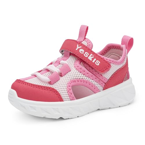 Image of YESKIS Toddler Boys Girls Sport Sandals Outdoor Athletic Hiking Running Tennis Barefoot Shoes Lightweight Closed Toe Adjustable Strap for Toddler and Little Kids