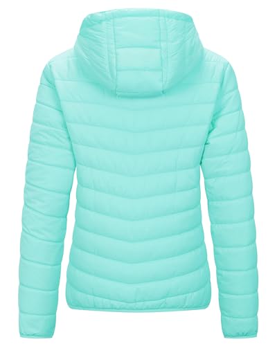 Image of Outdoor Ventures Women's Packable Lightweight Full-Zip Puffer Jacket with Hood Quilted Winter Coat