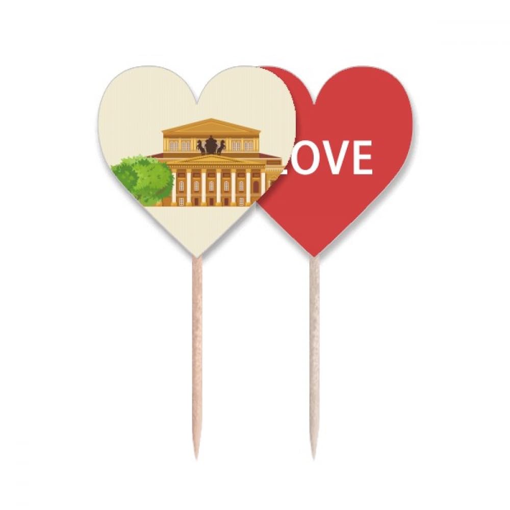 Drapeau cure-dent Russie et cupcake picks cœur pour décoration de buffet