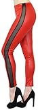 Leggings Damen Skinny Fit Kunstleder Look Leggins