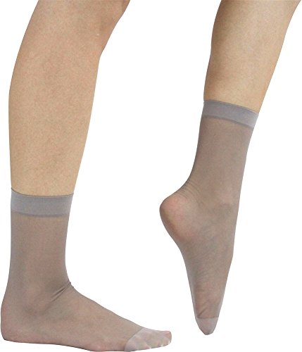 Image of ToBeInStyle Women's Pack of 6 Trendy Sheer Nylon Crew Sock Stockings