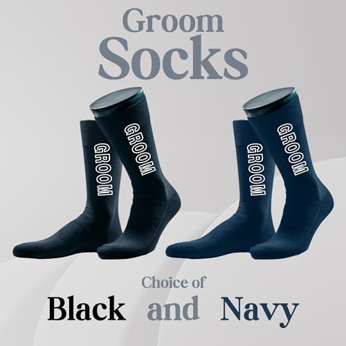 Groomsman Socks - Groom, Best Man, Father of Bride & Groom. Wedding Dress Socks, Groomsmen Proposal (US, Alpha, One Size, Regular, Regular, Black, Bulk Discount - Build Your Set, Groomsman Socks)4