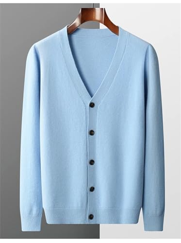 SaoBiiu Men Wool V-Neck Cardigan Sweater Spring Autumn Business Casual Knitted Long Sleeve Knitwear2