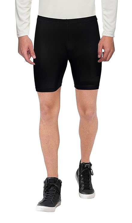 active gear Men's Athletic Compression Shorts, Black, Mid-Length Tighty-picture-53