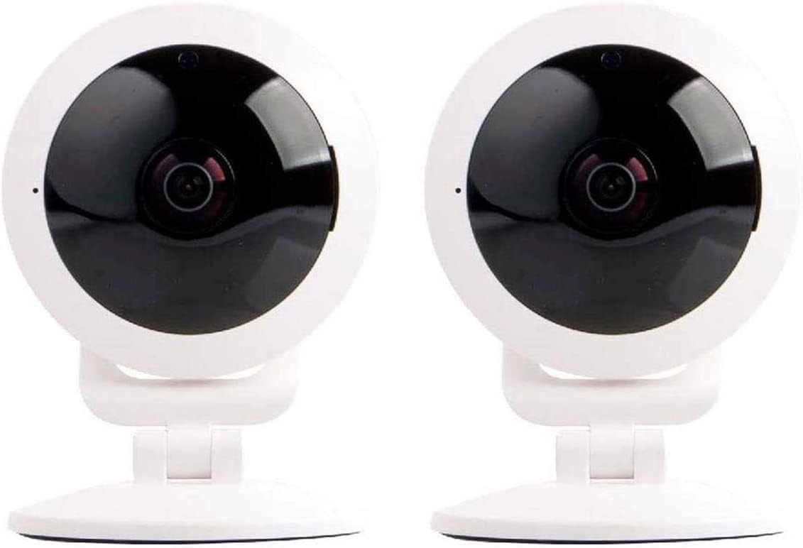 Vivitar 2 Pack IPC-117 1080p Full HD Wi-Fi Smart IP Camera with 360 Degree View Angle Lens, White