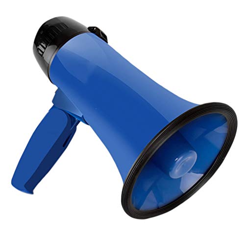 Garneck Megaphone Speaker Adjustable Volume for Football Soccer Baseball Hockey Basketball Cheerleading Fans Coaches Safety Drills (Blue)
