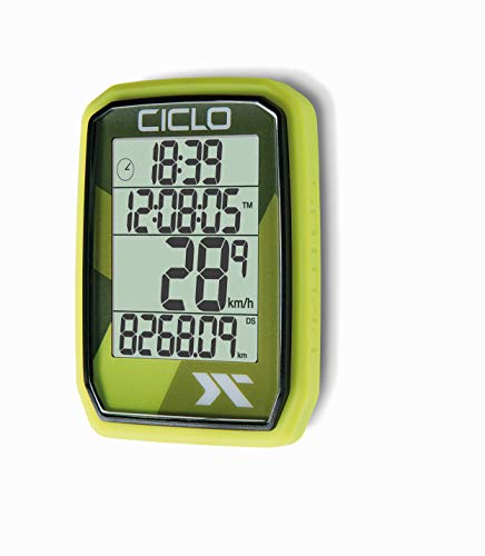 CICLO PROTOS 205 drahtloser Fahrradcomputer, in grün, mit 5 automatischen Funktionen Cover