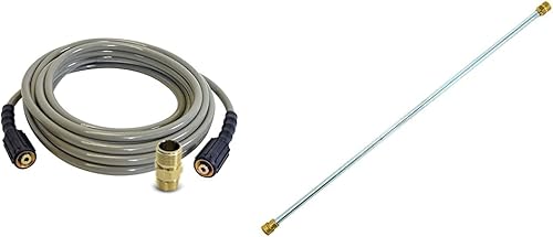 Simpson Cleaning 40226 Morflex Series 3700 PSI Manguera de lavado a presión, 50 pies, natural y limpieza 80479 Varita universal de lavadora a
